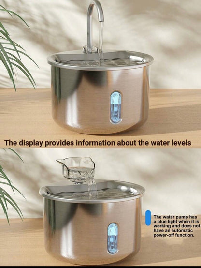 NoblePaws 304 Stainless Steel Pet Water Fountain