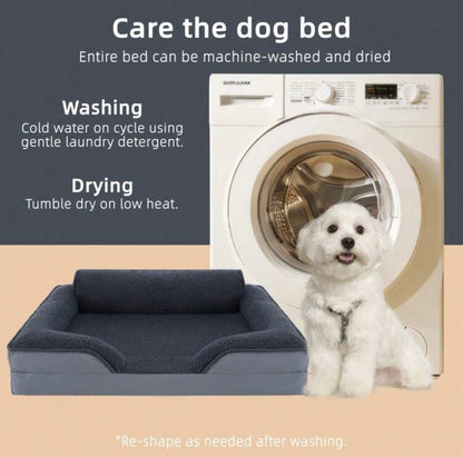 NoblePaws Orthopaedic Sofa Pet Bed – Plush Bolster Bed