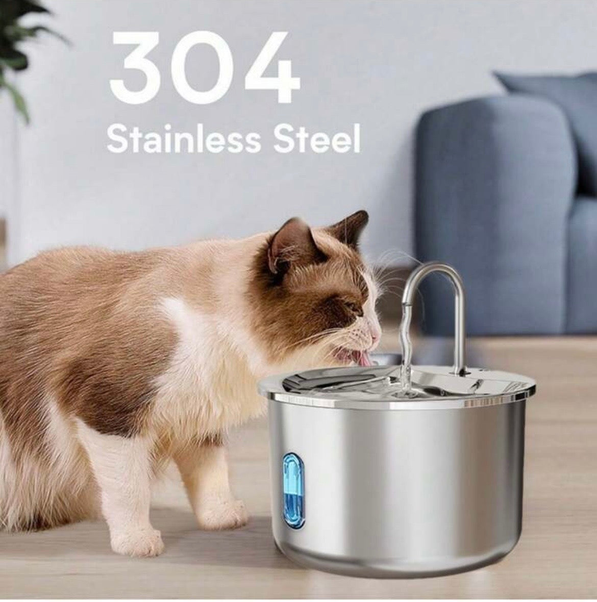 NoblePaws 304 Stainless Steel Pet Water Fountain