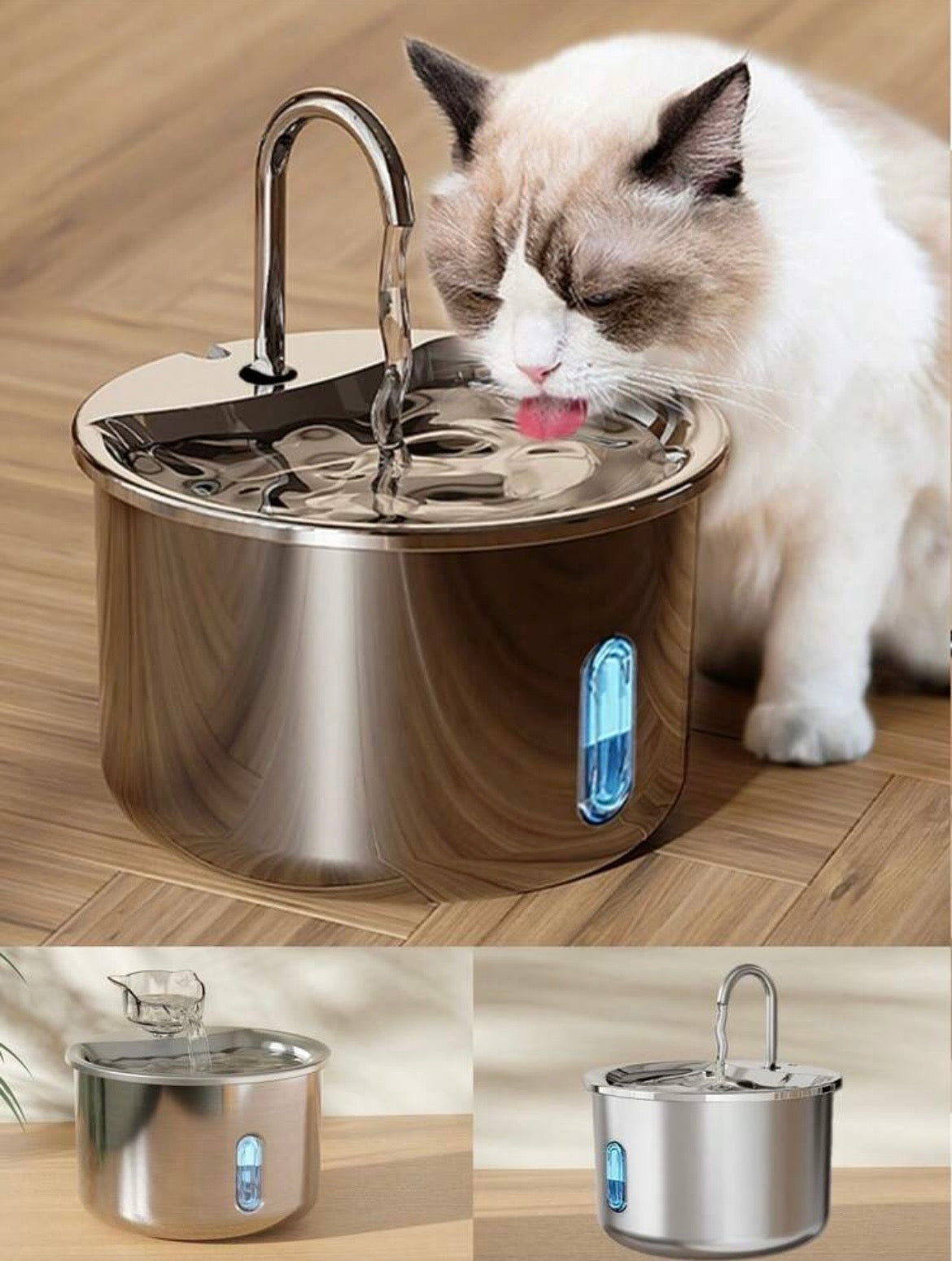 NoblePaws 304 Stainless Steel Pet Water Fountain
