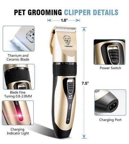 Professional Pet Grooming Clippers – Rechargeable Hair Trimmer for Dogs & Cats