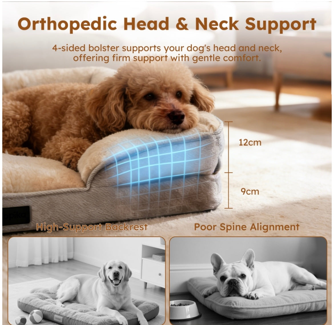 Premium Orthopedic Memory Foam Pet Bed – Joint Support for Dogs & Cats of All Ages